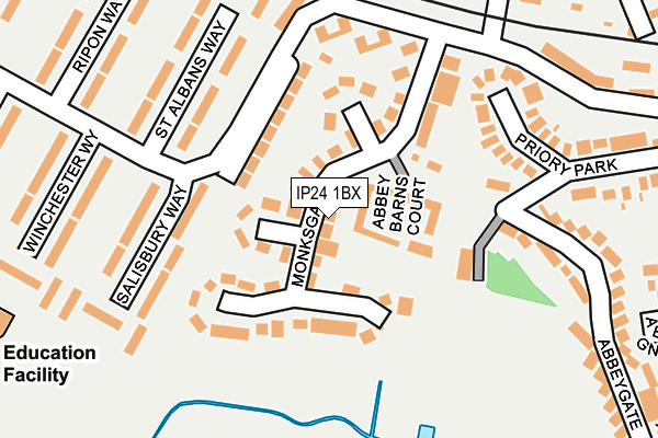 IP24 1BX map - OS OpenMap – Local (Ordnance Survey)