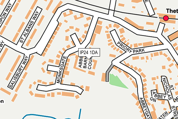 IP24 1DA map - OS OpenMap – Local (Ordnance Survey)