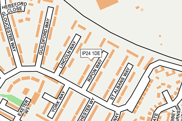 IP24 1DE map - OS OpenMap – Local (Ordnance Survey)
