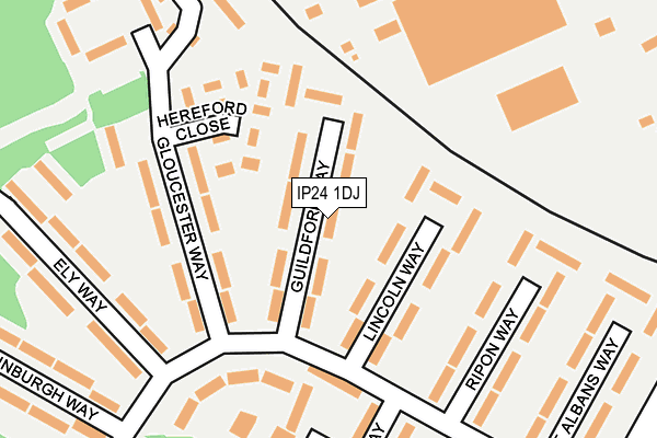 IP24 1DJ map - OS OpenMap – Local (Ordnance Survey)