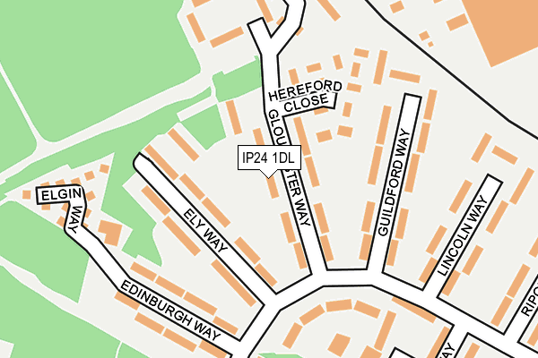 IP24 1DL map - OS OpenMap – Local (Ordnance Survey)