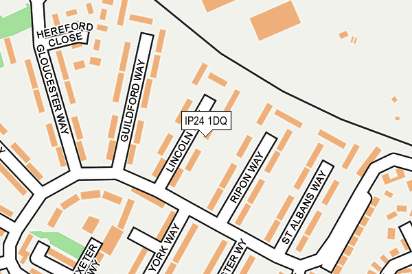IP24 1DQ map - OS OpenMap – Local (Ordnance Survey)