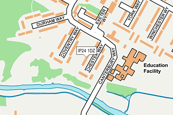IP24 1DZ map - OS OpenMap – Local (Ordnance Survey)