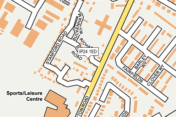 IP24 1ED map - OS OpenMap – Local (Ordnance Survey)