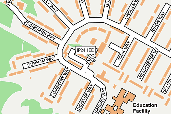 IP24 1EE map - OS OpenMap – Local (Ordnance Survey)