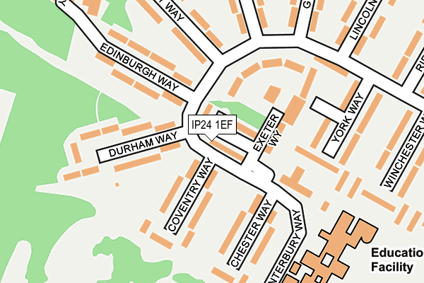 IP24 1EF map - OS OpenMap – Local (Ordnance Survey)