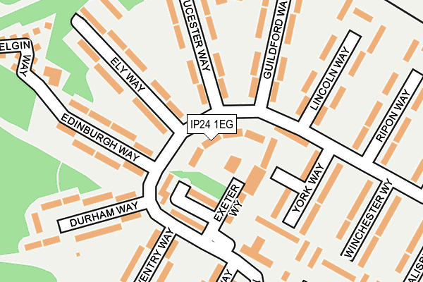 IP24 1EG map - OS OpenMap – Local (Ordnance Survey)