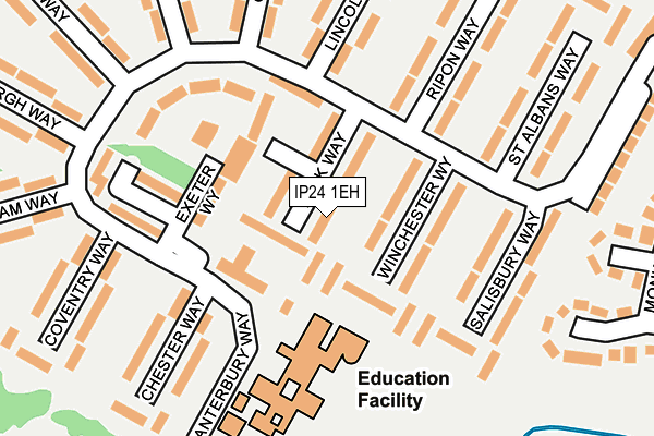 IP24 1EH map - OS OpenMap – Local (Ordnance Survey)