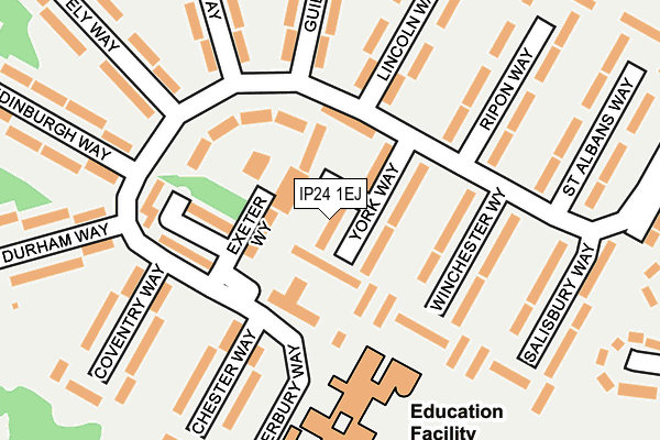IP24 1EJ map - OS OpenMap – Local (Ordnance Survey)