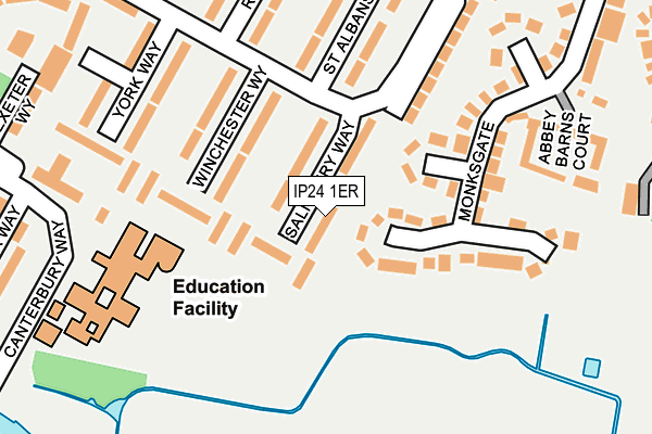 IP24 1ER map - OS OpenMap – Local (Ordnance Survey)