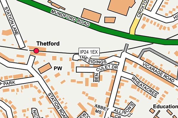 IP24 1EX map - OS OpenMap – Local (Ordnance Survey)