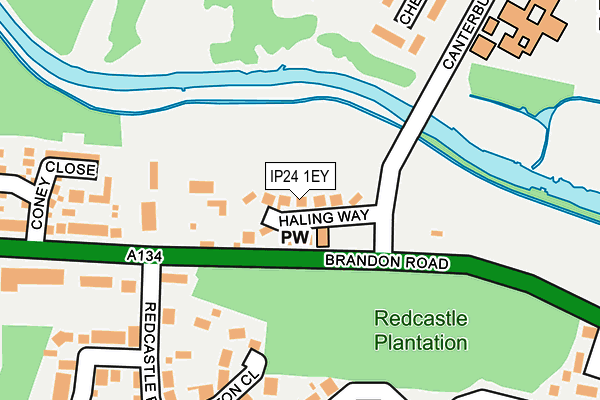 IP24 1EY map - OS OpenMap – Local (Ordnance Survey)