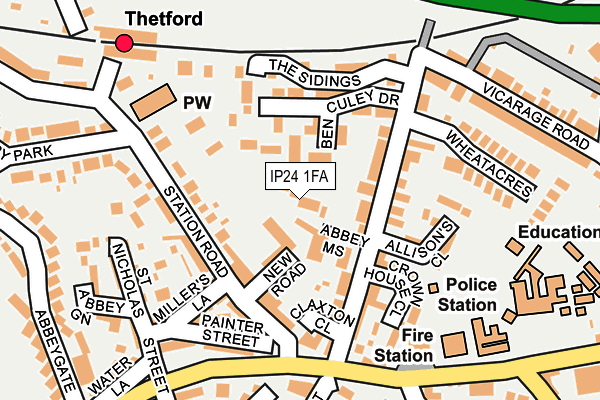 IP24 1FA map - OS OpenMap – Local (Ordnance Survey)