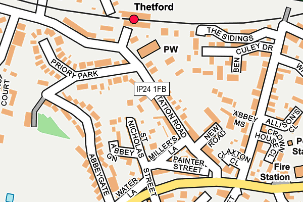 IP24 1FB map - OS OpenMap – Local (Ordnance Survey)