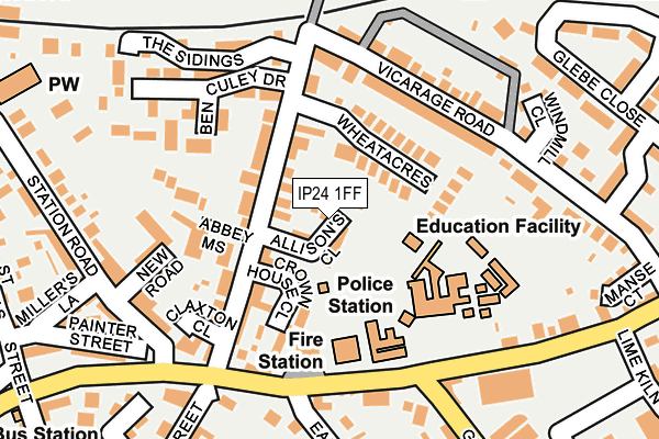 IP24 1FF map - OS OpenMap – Local (Ordnance Survey)
