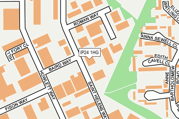 IP24 1HG map - OS OpenMap – Local (Ordnance Survey)