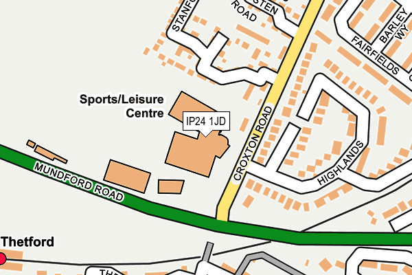 Map of THETFORD HEALTHCARE C.I.C. at local scale