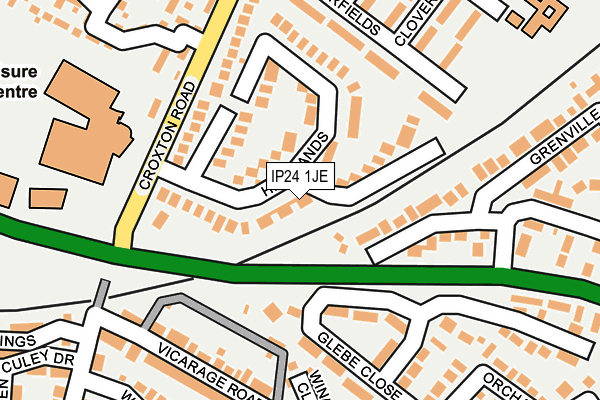 IP24 1JE map - OS OpenMap – Local (Ordnance Survey)