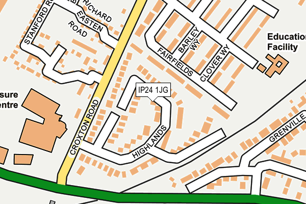 IP24 1JG map - OS OpenMap – Local (Ordnance Survey)