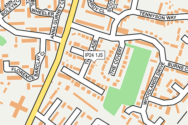 IP24 1JS map - OS OpenMap – Local (Ordnance Survey)
