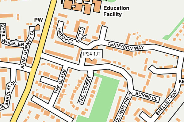 IP24 1JT map - OS OpenMap – Local (Ordnance Survey)