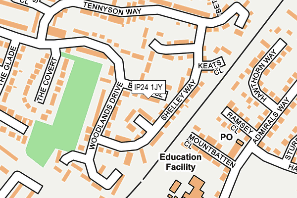 IP24 1JY map - OS OpenMap – Local (Ordnance Survey)