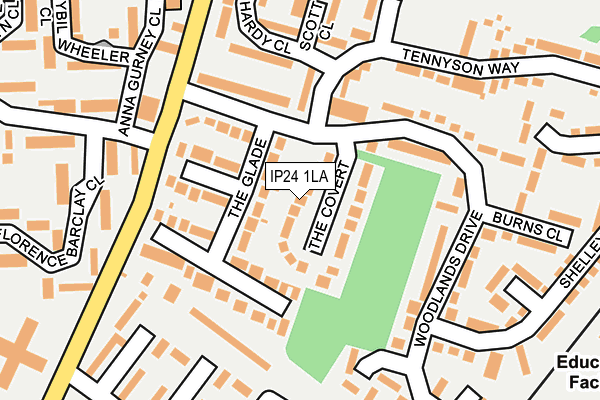 IP24 1LA map - OS OpenMap – Local (Ordnance Survey)