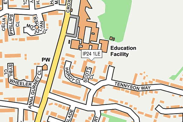 IP24 1LE map - OS OpenMap – Local (Ordnance Survey)