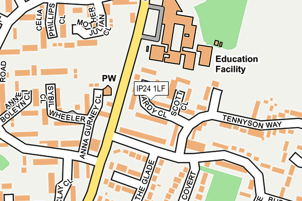 IP24 1LF map - OS OpenMap – Local (Ordnance Survey)