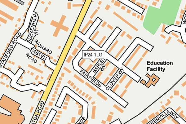 IP24 1LG map - OS OpenMap – Local (Ordnance Survey)