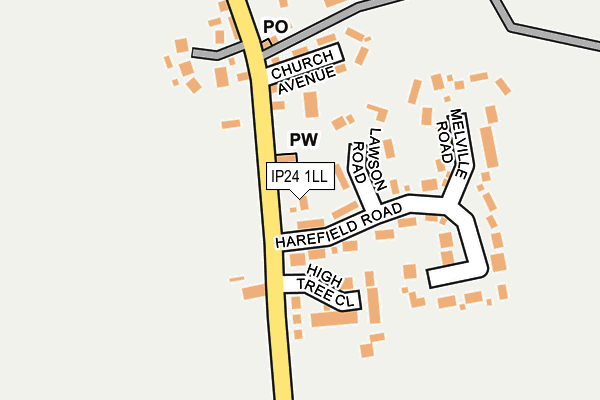 IP24 1LL map - OS OpenMap – Local (Ordnance Survey)