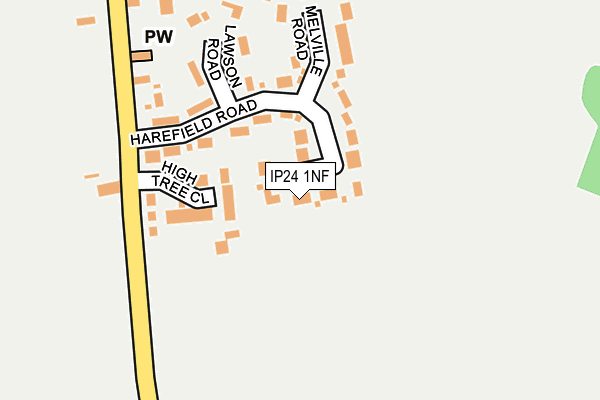 IP24 1NF map - OS OpenMap – Local (Ordnance Survey)