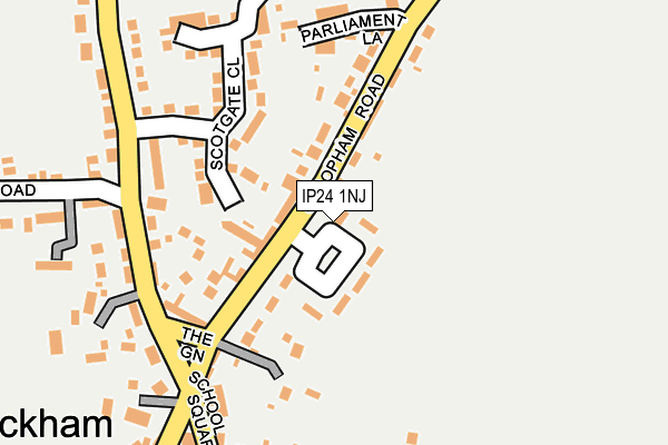 IP24 1NJ map - OS OpenMap – Local (Ordnance Survey)