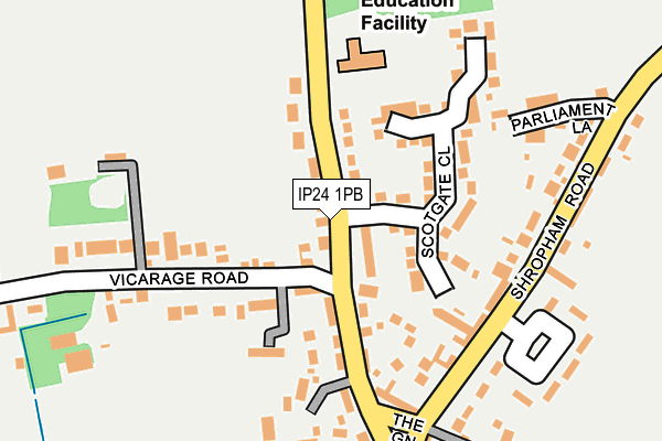 IP24 1PB map - OS OpenMap – Local (Ordnance Survey)