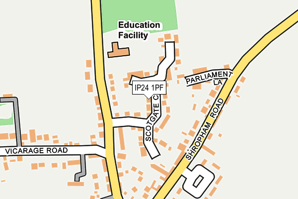 IP24 1PF map - OS OpenMap – Local (Ordnance Survey)