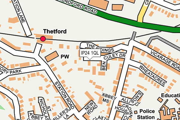 IP24 1QL map - OS OpenMap – Local (Ordnance Survey)