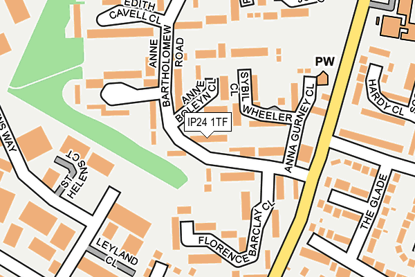 IP24 1TF map - OS OpenMap – Local (Ordnance Survey)