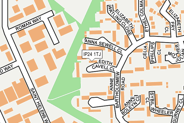 IP24 1TJ map - OS OpenMap – Local (Ordnance Survey)