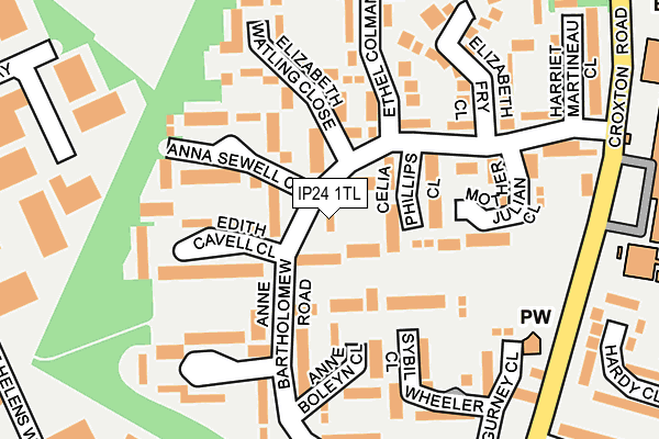 IP24 1TL map - OS OpenMap – Local (Ordnance Survey)