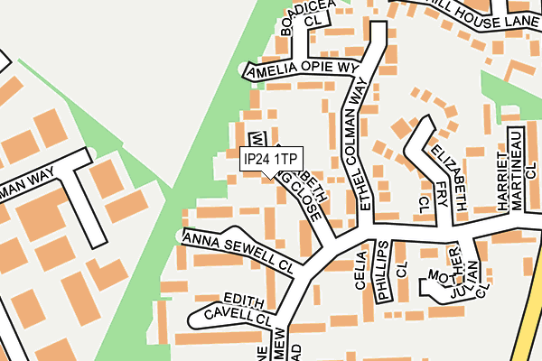 IP24 1TP map - OS OpenMap – Local (Ordnance Survey)