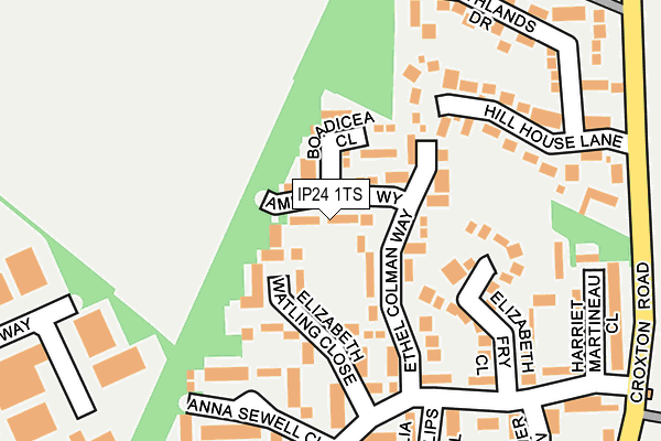 IP24 1TS map - OS OpenMap – Local (Ordnance Survey)