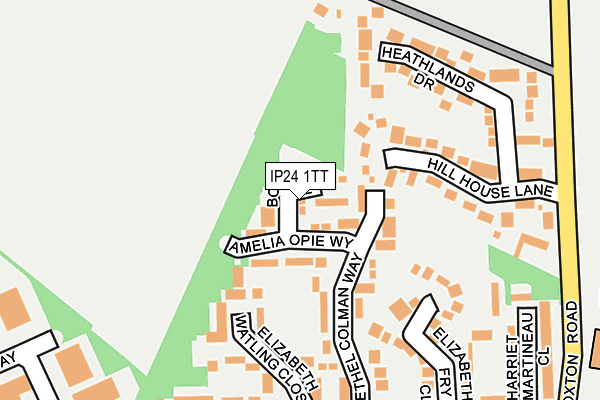 IP24 1TT map - OS OpenMap – Local (Ordnance Survey)