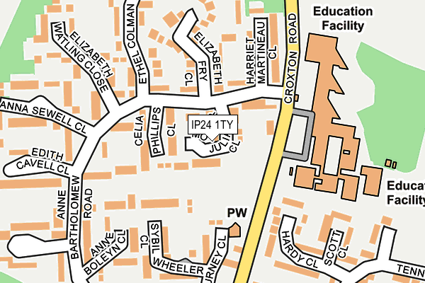 IP24 1TY map - OS OpenMap – Local (Ordnance Survey)