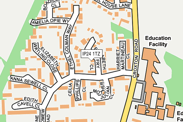 IP24 1TZ map - OS OpenMap – Local (Ordnance Survey)