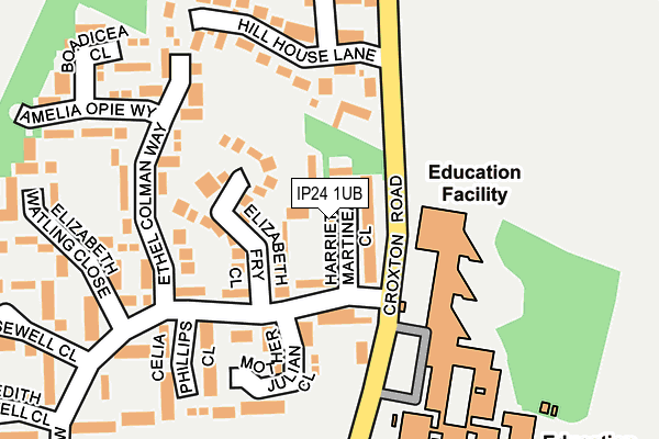 IP24 1UB map - OS OpenMap – Local (Ordnance Survey)