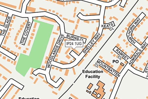 IP24 1UG map - OS OpenMap – Local (Ordnance Survey)