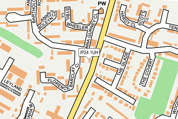 IP24 1UH map - OS OpenMap – Local (Ordnance Survey)