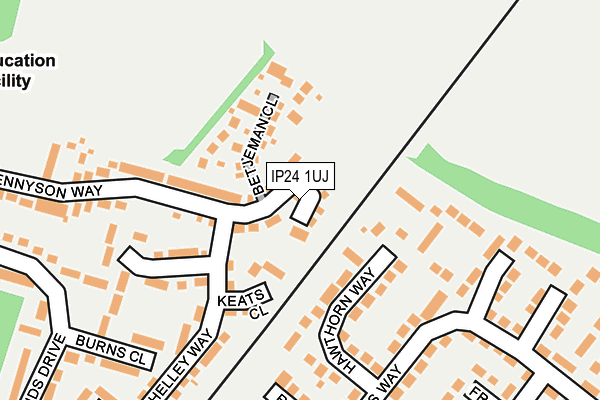 IP24 1UJ map - OS OpenMap – Local (Ordnance Survey)