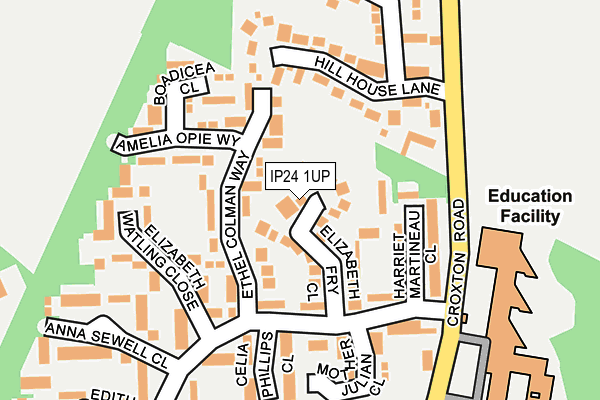 IP24 1UP map - OS OpenMap – Local (Ordnance Survey)