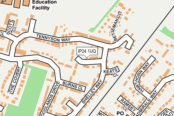 IP24 1UQ map - OS OpenMap – Local (Ordnance Survey)